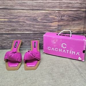 Cachatina Pink Flats Sandals Size 8